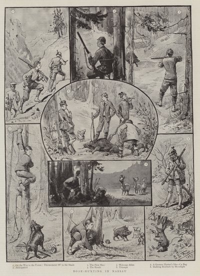 Zwijnenjacht in Nassau door Charles Edwin Fripp